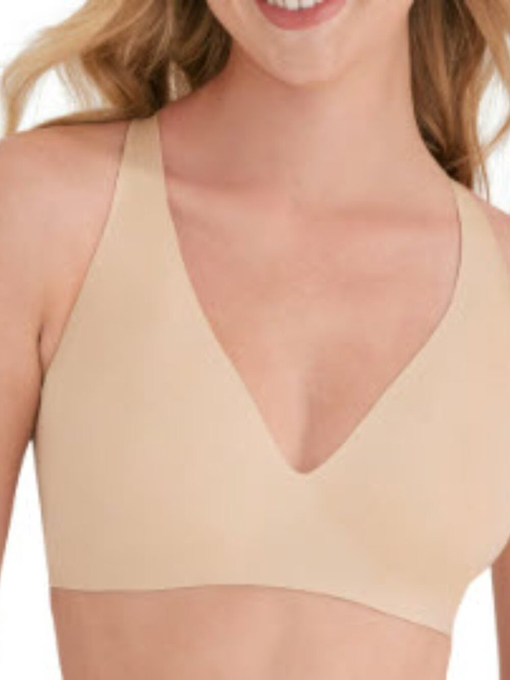 Joyspun Women’s Wire-Free Bonded Plunge Bralette, Sizes S-XXXL
